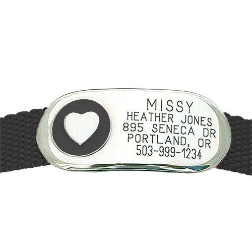 Jewelry Collar Tag - Heart - black
