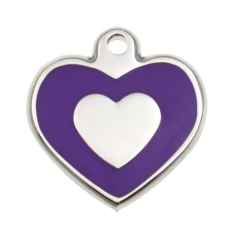 Stainless Heart Shaped Jewelry Tag - purple