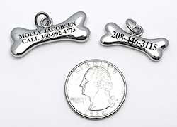 Bone Charm Tag size comparison