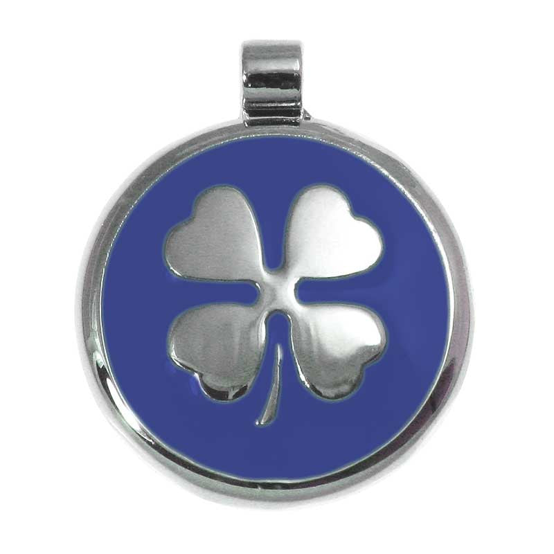 LuckyPet clover jewelry pet ID tag in blue