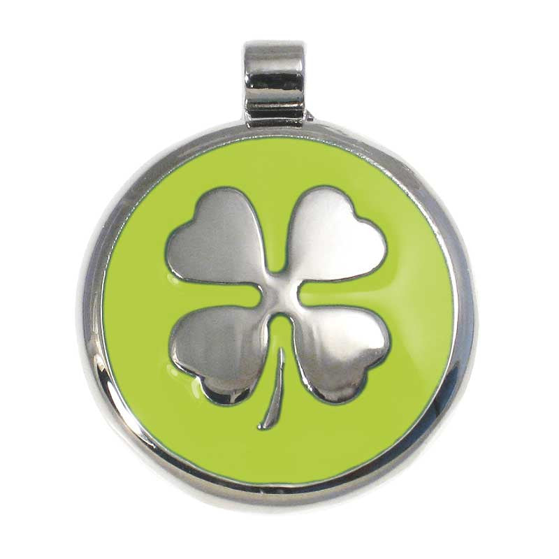 LuckyPet clover jewelry pet ID tag in lime
