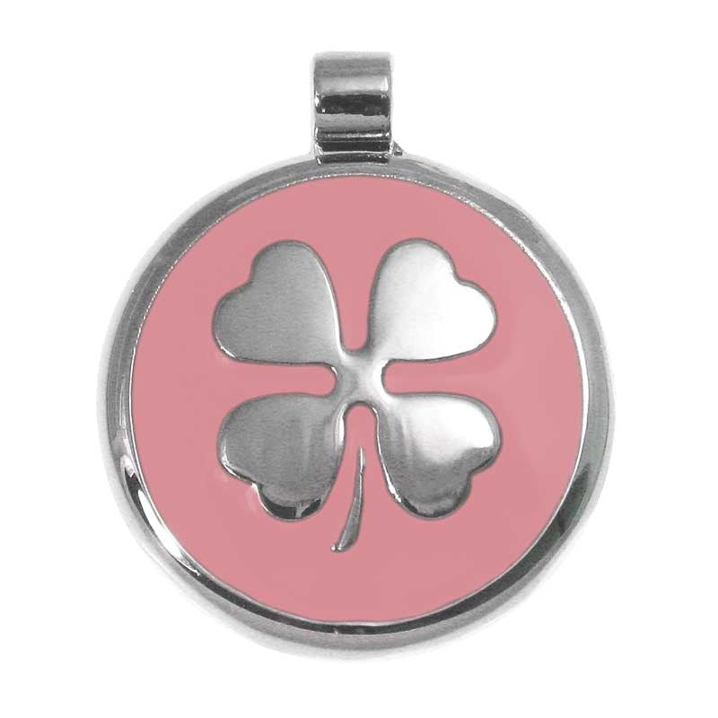 LuckyPet clover jewelry pet ID tag in pink