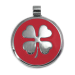 LuckyPet clover jewelry pet ID tag in red