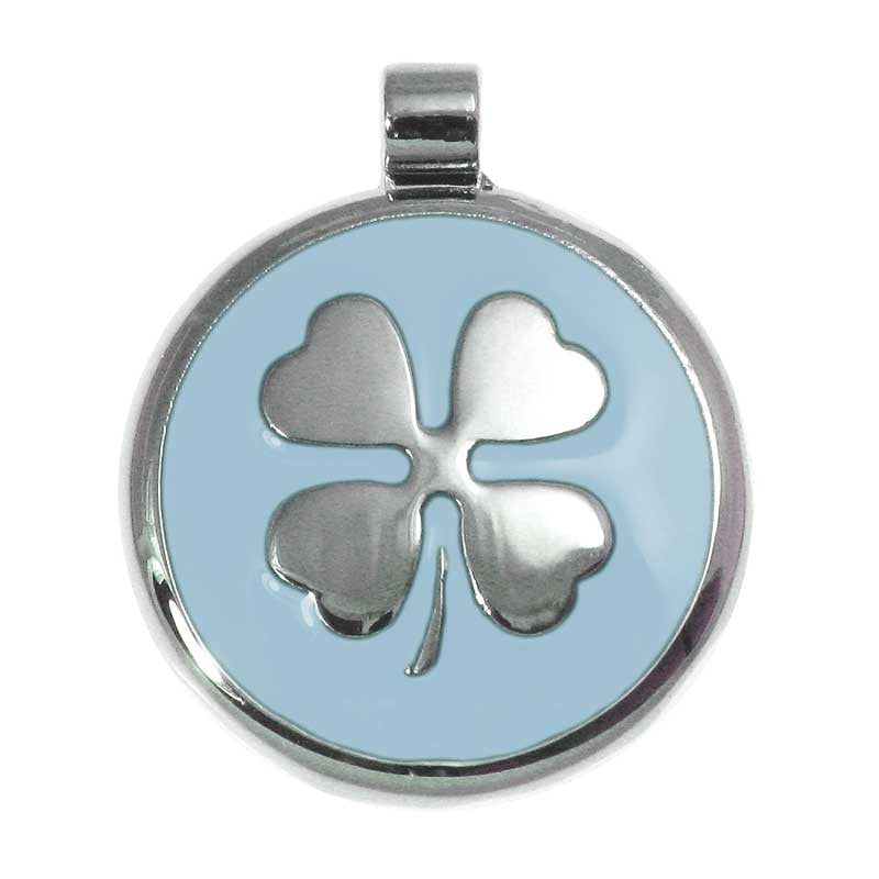 LuckyPet clover jewelry pet ID tag in sky blue
