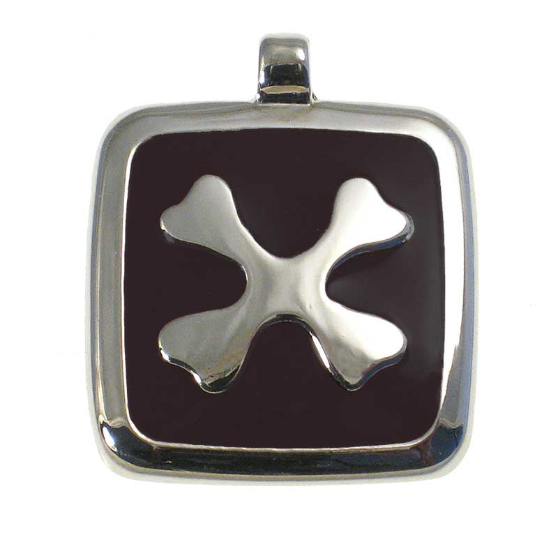LuckyPet crossed-bones jewelry pet ID tag in black