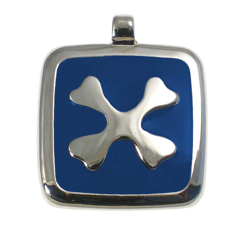 LuckyPet crossed-bones jewelry pet ID tag in blue