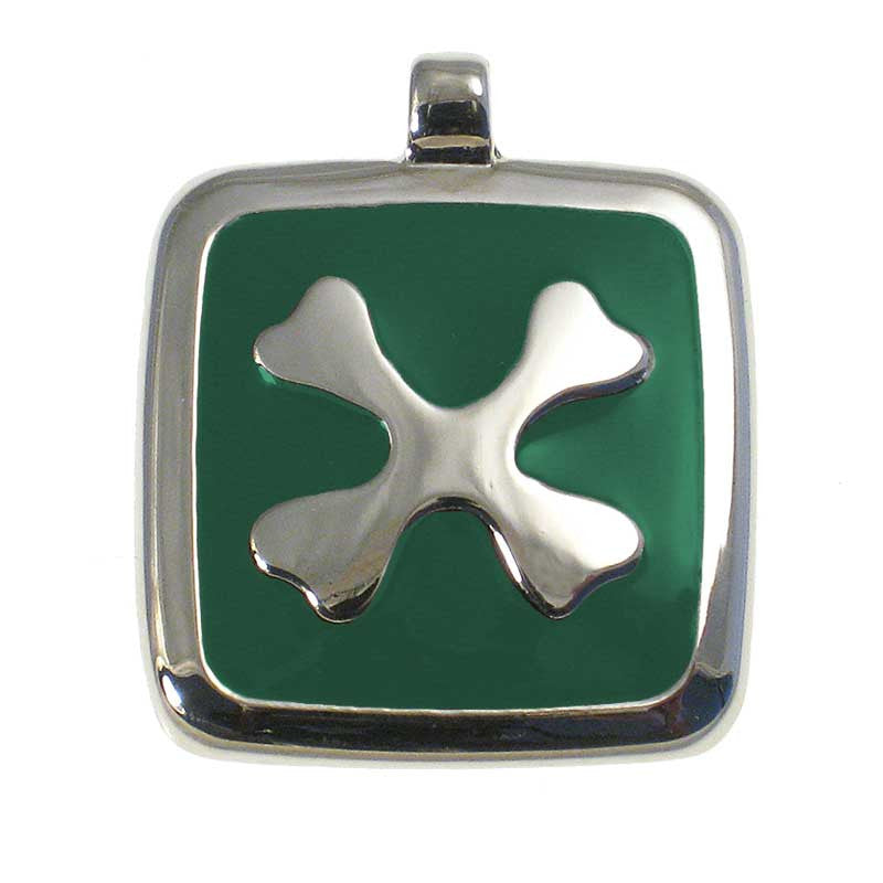 LuckyPet crossed-bones jewelry pet ID tag in green