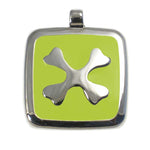 LuckyPet crossed-bones jewelry pet ID tag in lime