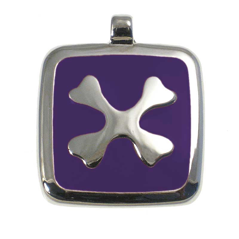 LuckyPet crossed-bones jewelry pet ID tag in purple