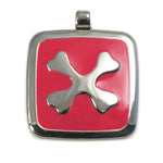 LuckyPet crossed-bones jewelry pet ID tag in red