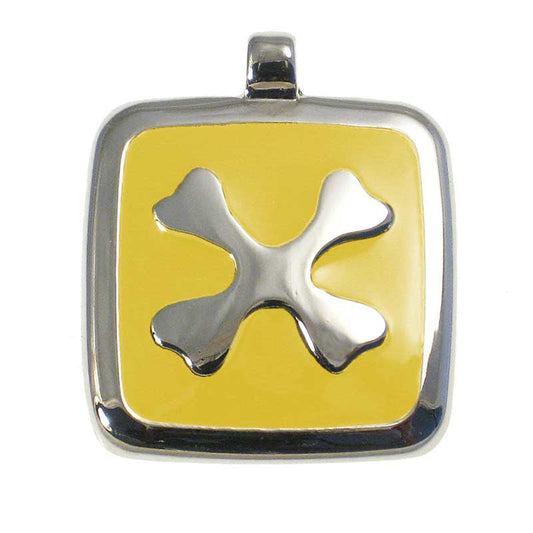 LuckyPet crossed-bones jewelry pet ID tag in yellow