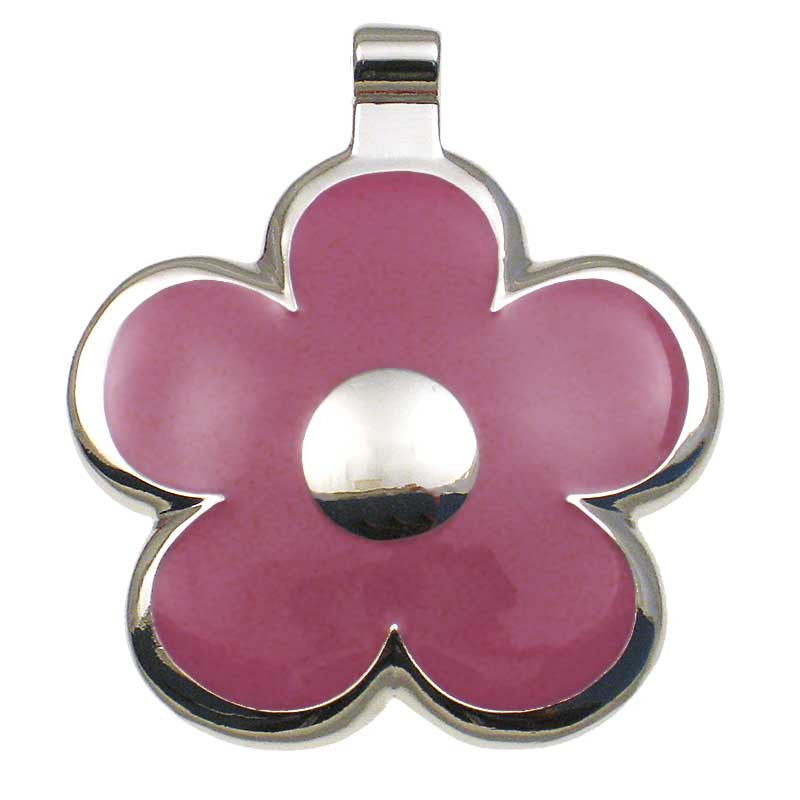 LuckyPet flower jewelry pet ID tag in pink