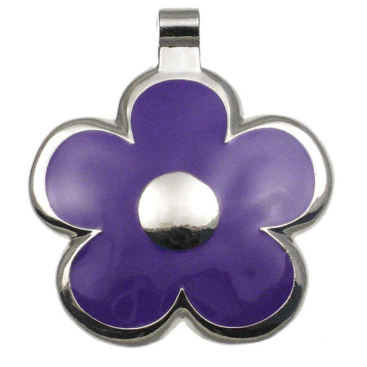 LuckyPet flower jewelry pet ID tag in purple