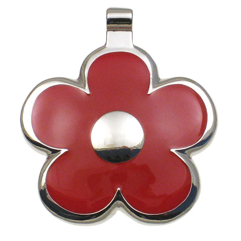 LuckyPet flower jewelry pet ID tag in red