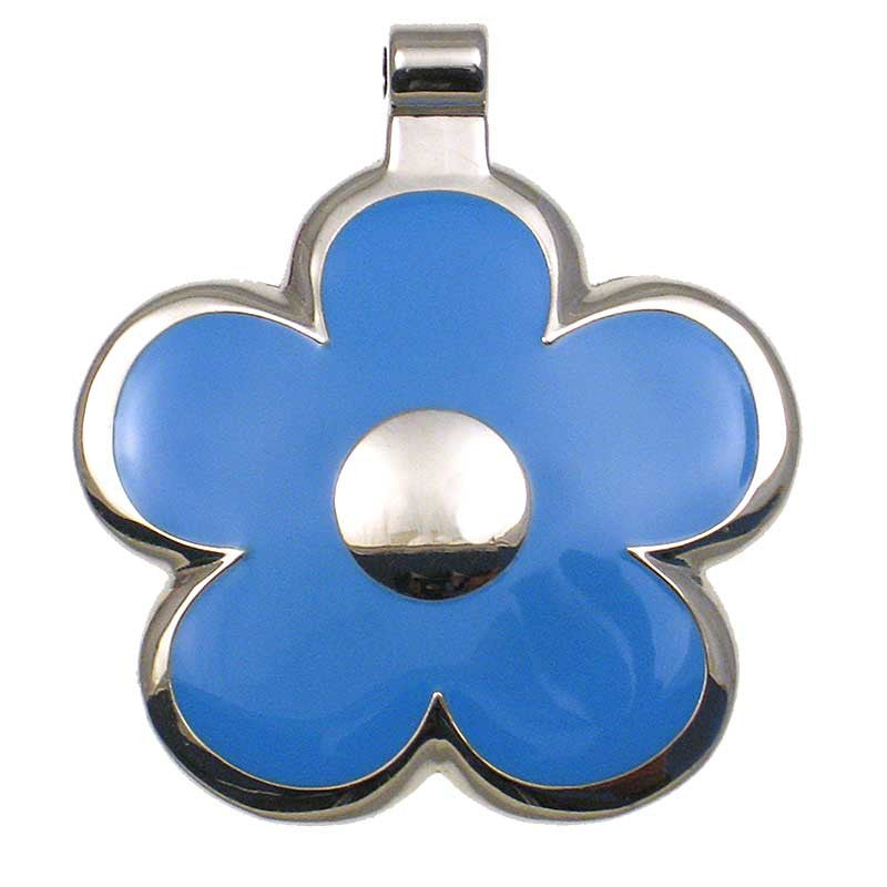 LuckyPet flower jewelry pet ID tag in sky blue