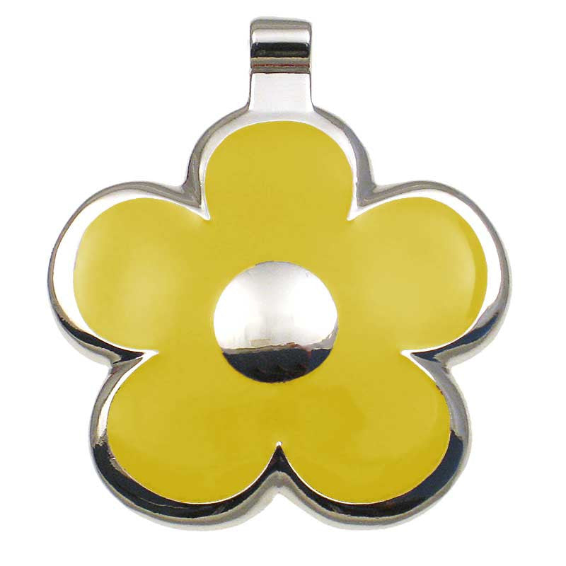 LuckyPet flower jewelry pet ID tag in yellow