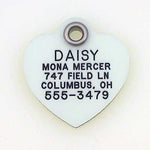 Glow-In-The-Dark Heart pet ID tag