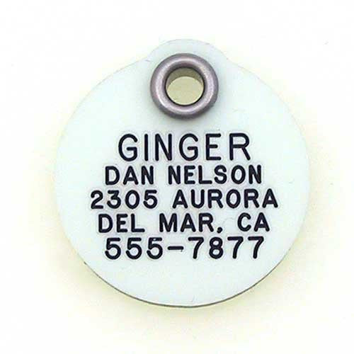 Glow-In-The-Dark Round pet ID tag