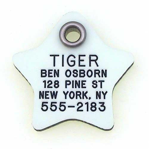 Glow-In-The-Dark Star pet ID tag