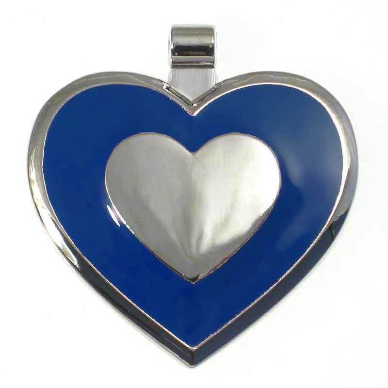 LuckyPet heart-shaped jewelry pet ID tag in blue