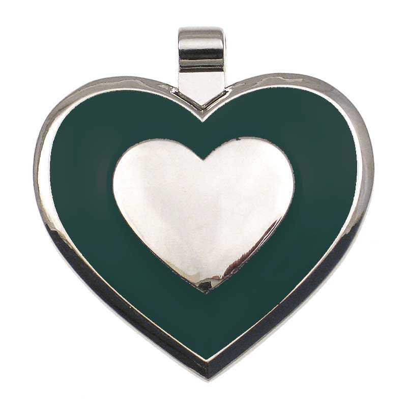 LuckyPet heart-shaped jewelry pet ID tag in green