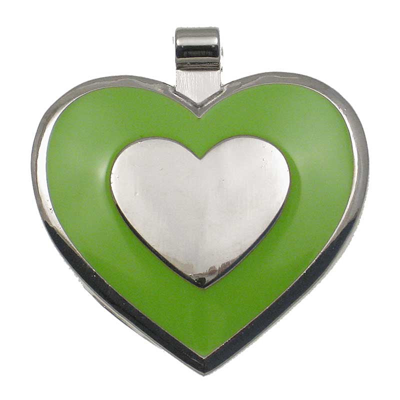 LuckyPet heart-shaped jewelry pet ID tag in lime
