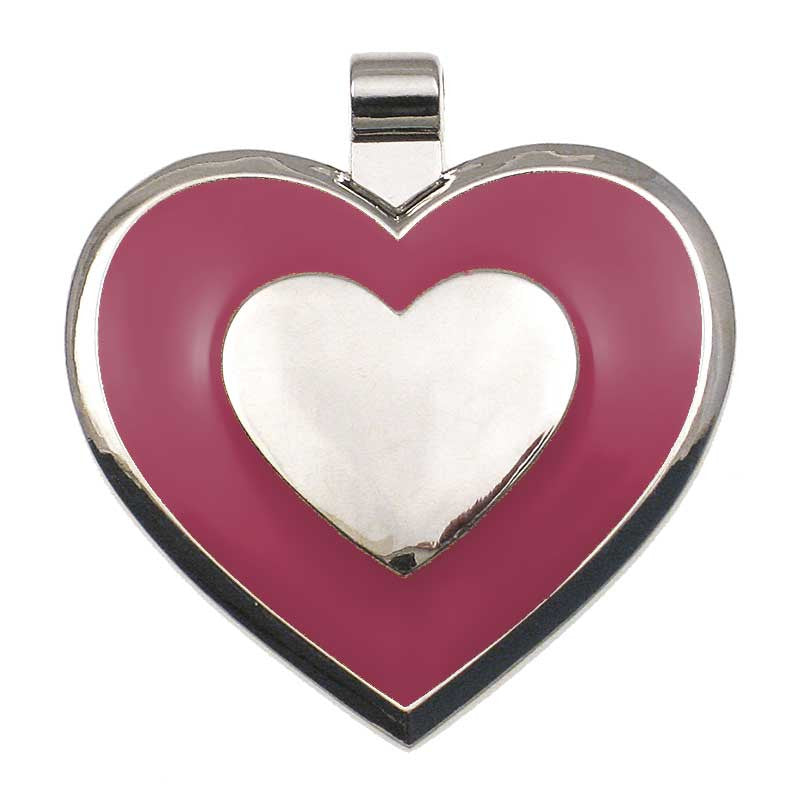 LuckyPet heart-shaped jewelry pet ID tag in pink