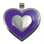 LuckyPet heart-shaped jewelry pet ID tag in purple