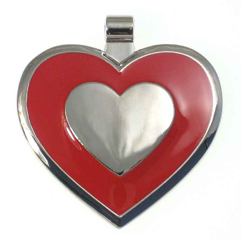LuckyPet heart-shaped jewelry pet ID tag in red