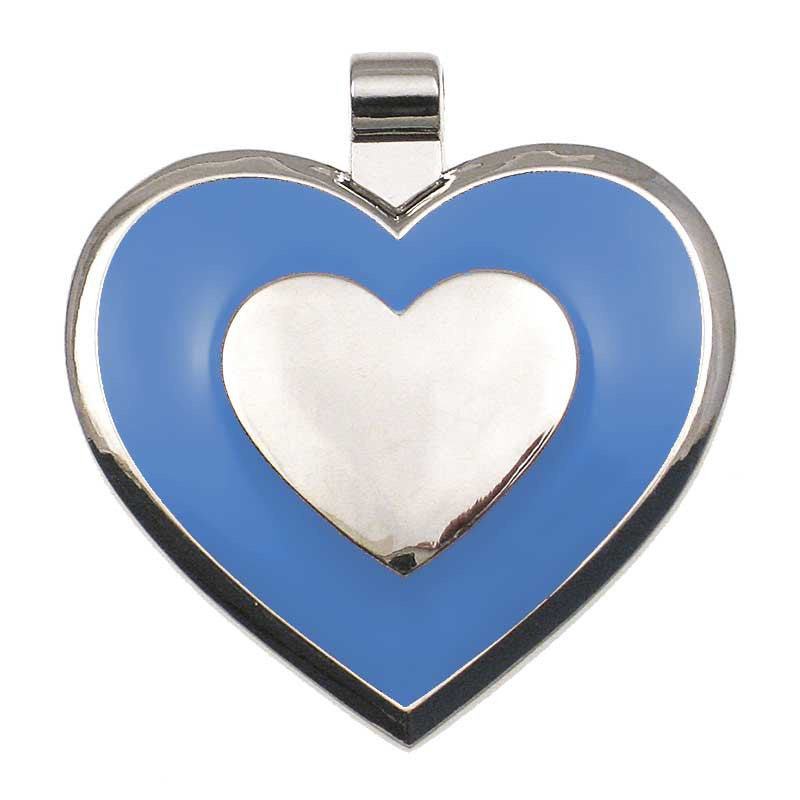 LuckyPet heart-shaped jewelry pet ID tag in sky blue