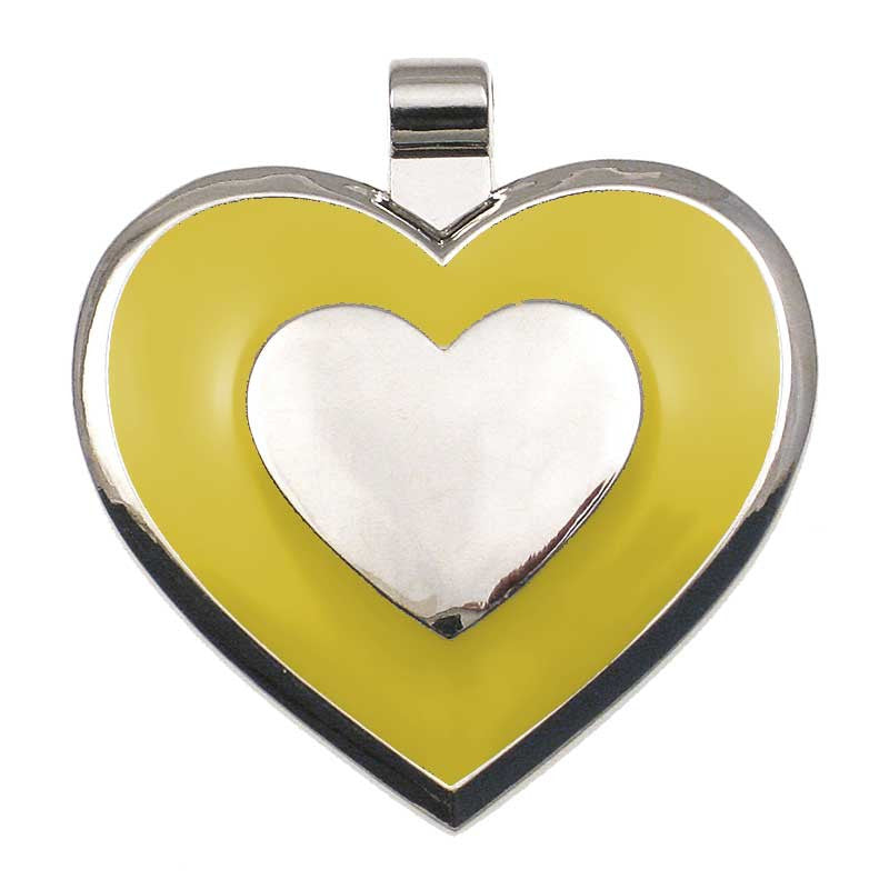 LuckyPet heart-shaped jewelry pet ID tag in yellow