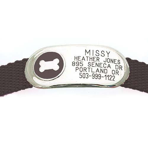 Jewelry Collar Tag - Bone - black