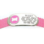 Jewelry Collar Tag - Bone - pink