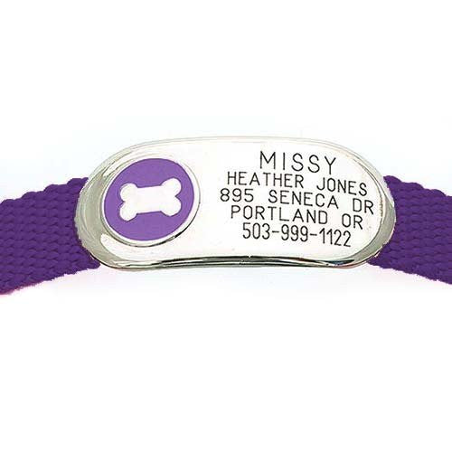 Jewelry Collar Tag - Bone - purple