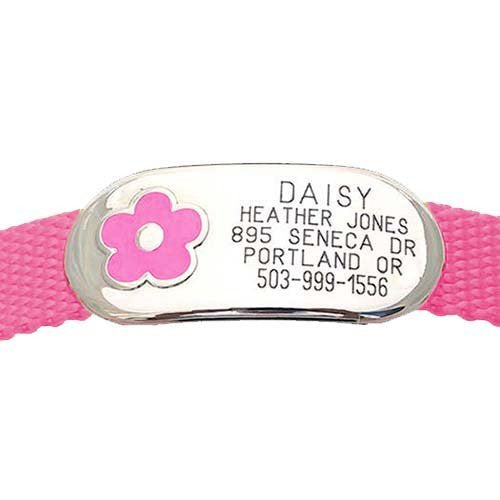Jewelry Collar Tag - Flower - pink