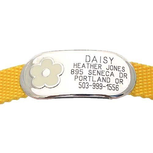 Jewelry Collar Tag - Flower - white
