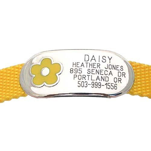 Jewelry Collar Tag - Flower - yellow