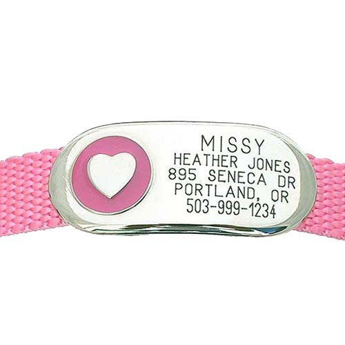 Jewelry Collar Tag - Heart - pink