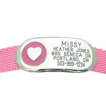 Jewelry Collar Tag - Heart - pink