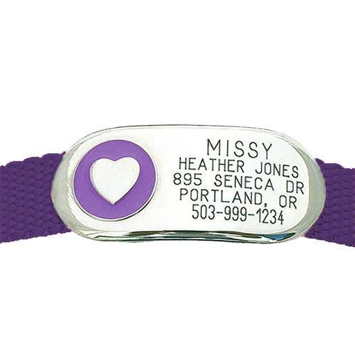 Jewelry Collar Tag - Heart - purple