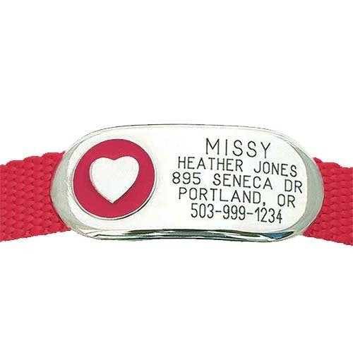 Jewelry Collar Tag - Heart - red