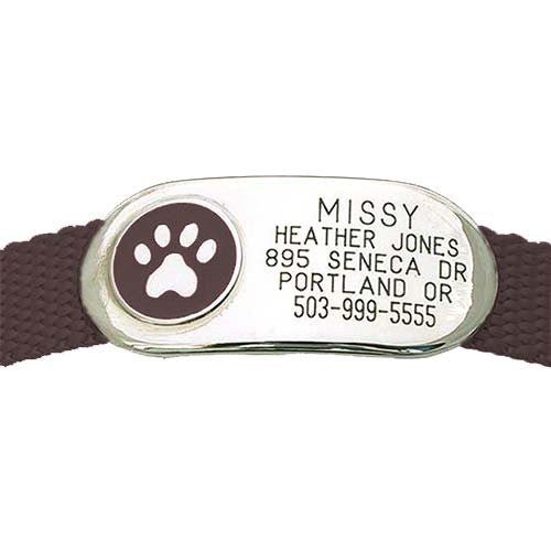 Jewelry Collar Tag - Paw - black