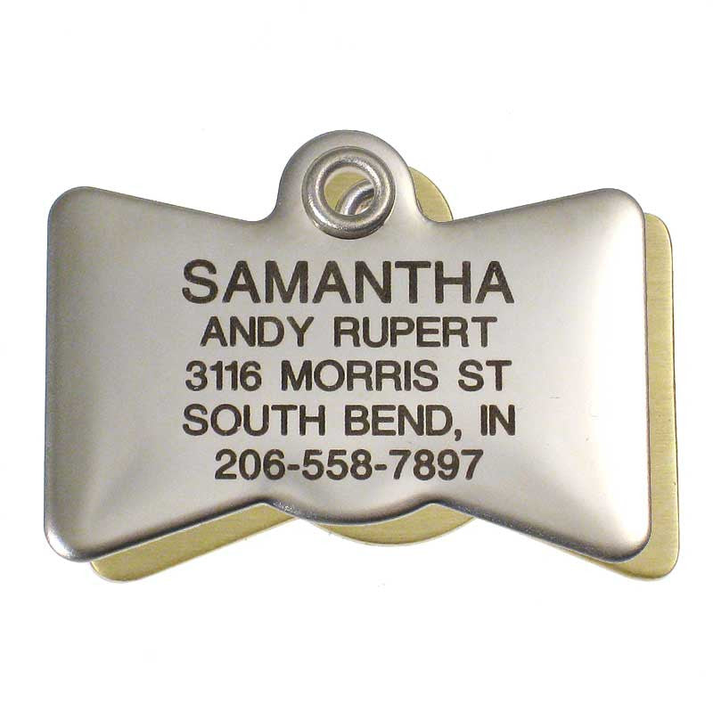 Metal Bow Tie pet ID tag