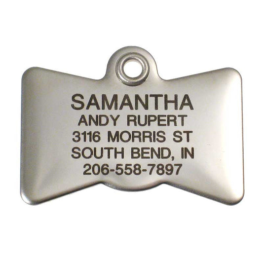 Metal Bow Tie stainless steel pet ID tag