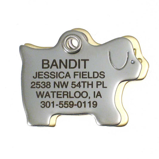 Metal Dog pet ID tag