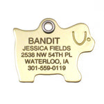 Metal Dog polished brass pet ID tag