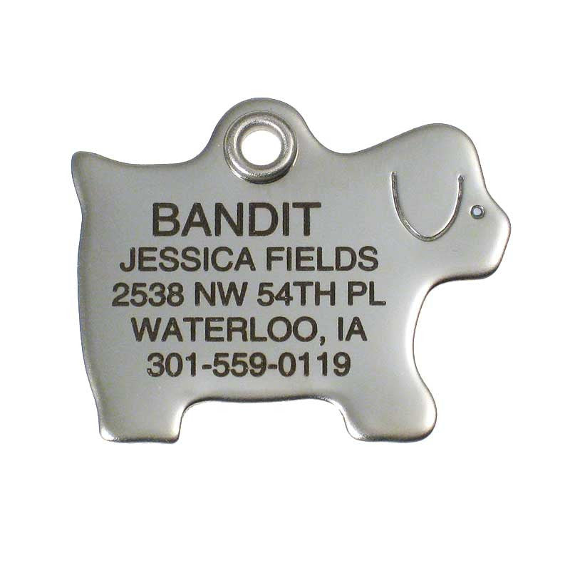 Metal Dog stainless steel pet ID tag