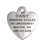 Metal Heart stainless steel pet ID tag