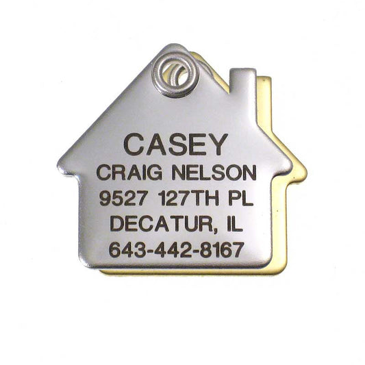 Metal House pet ID tag