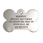 Metal JUMBO Bone stainless steel pet ID tag